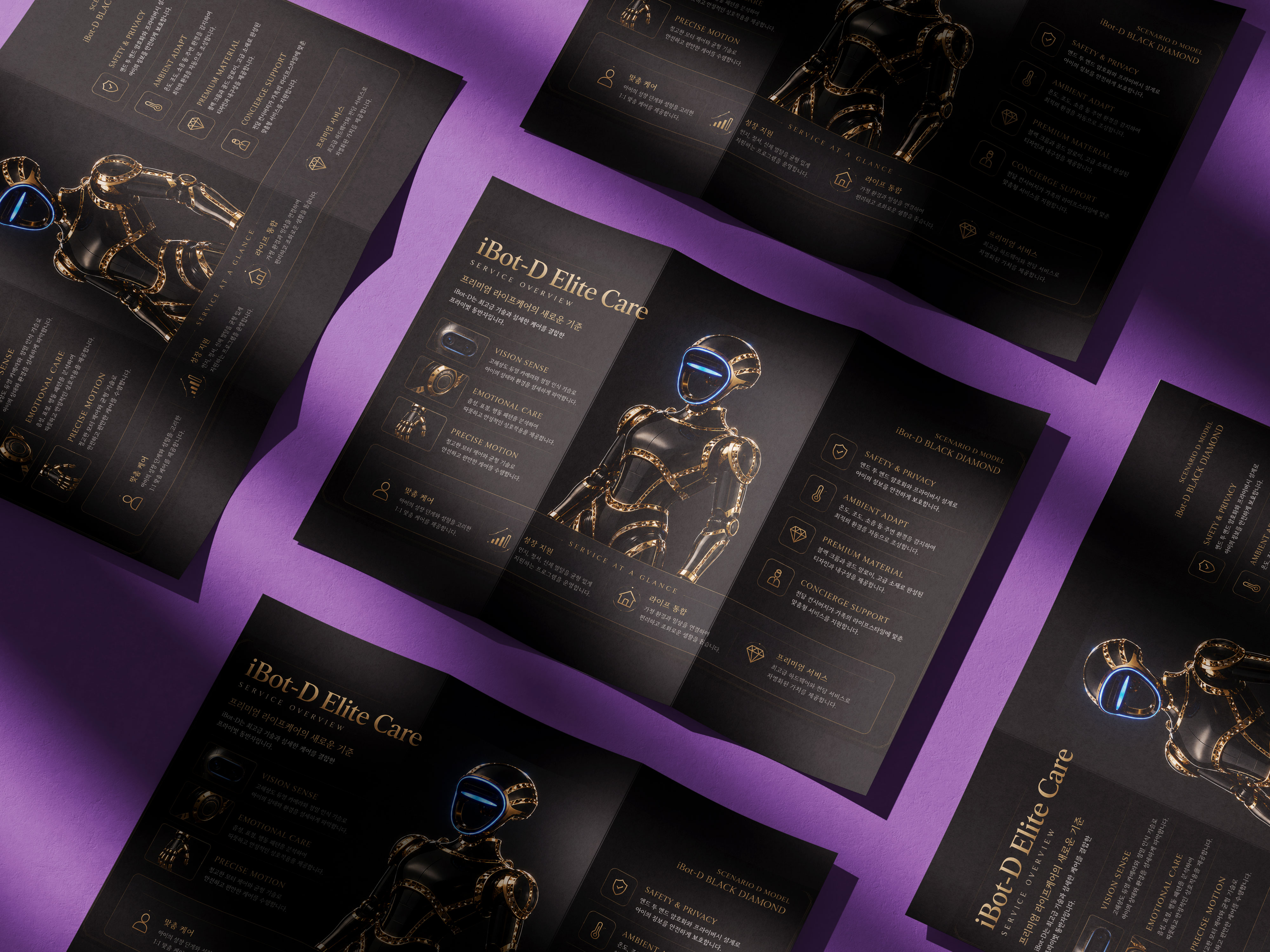 iBot-PRESTIGE user manual trifold mockup dark